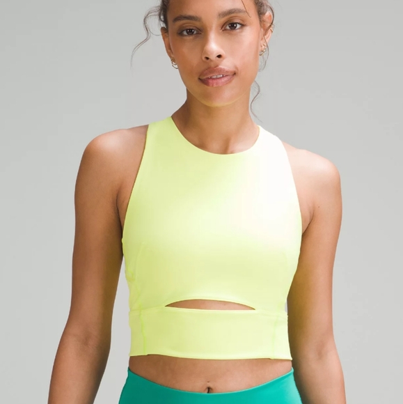 lululemon athletica Tops - Lululemon Wunder Train Mesh Strap Tank Top - Electric Lemon - Size 6